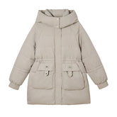 Down Cotton-padded Mid-length Thick Hooded Cotton-padded Jacket